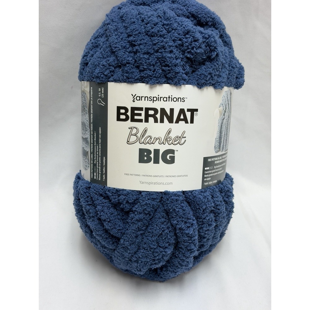 New Bernat Yarnspirations Blanket Yarn Big 10.5 Oz 32 Yds Navy 51022 7 Jumbo